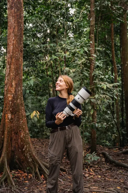 En la fotografía, Rafaela encontró una herramienta para viajar.